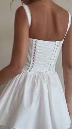 White Dress With Sweetheart Neckline And Lace-up Back, Fitted A-line Mini Dress With Lace-up Back, Elegant Mini Corset Dress With Lace-up Back, Elegant A-line Mini Dress With Corset Back, Elegant A-line Mini Dress With Lace-up Back, A-line Mini Dress With Lined Bodice For Wedding, Wedding Mini Dress With Corset Back, Mini Length Wedding Dress With Corset Back, Fitted A-line Corset Dress With Lace-up Back