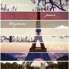 the eiffel tower in four different languages