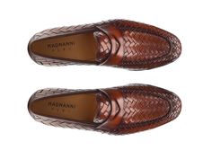 From the Línea Flex Collection, the Herman is a sophisticated hand-woven penny loafer. Extensive detail is displayed on the woven pattern which shows movement through the entirety of the shoe. Línea Flex blends classic Bologna construction with additional features for increased flexibility. With movement similar to a deconstructed shoe, Línea Flex provides a comfortable option for any dress or casual occasion. Classic Business Loafers With Woven Sole, Formal Brown Woven Leather Loafers, Brown Formal Loafers With Woven Sole, Brown Business Loafers With Woven Sole, Formal Brown Loafers With Woven Sole, Classic Woven Leather Loafers, Elegant Brown Woven Leather Loafers, Elegant Woven Leather Loafers, Elegant Business Loafers With Woven Sole