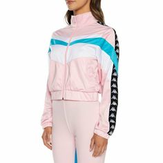 This Is A Great Brand New With Tags Kappa Football Esta Track Jacket. Pink/White/Blue Color With Black And White Logo Tape Down The Sleeves. Size: M Or L Available New With Tags. Flawless. Guaranteed 200% Authentic Pink Athleisure Outerwear With Long Sleeves, Pink Long Sleeve Athleisure Outerwear, Pink Sporty Long Sleeve Outerwear, Fitted Pink Track Jacket For Fall, Pink Fitted Track Jacket For Fall, Pink Hooded Track Jacket For Spring, Trendy Pink Fall Track Jacket, Spring Pink Hooded Track Jacket, Pink Athleisure Track Jacket For Spring