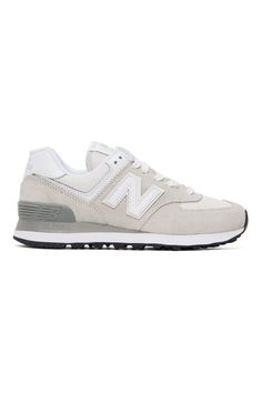 New Balance: Gray 574 Core Sneakers | SSENSE New Balance Sneakers For Streetwear, Running Shoes With Logo Patch For Jogging, Running Shoes With Logo Patch Suitable For Jogging, Running Shoes With Logo Patch At Tongue For Jogging, New Balance Low-top Running Shoes With Logo Patch, New Balance High-top Running Shoes With Logo Patch, Sporty New Balance Sneakers With Logo Patch, Casual Leather Running Shoes With Logo Patch, Sporty Gray High-top Sneakers With Contrast Sole