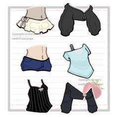 paper doll clothes cut out on top of a piece of lined paper with writing underneath