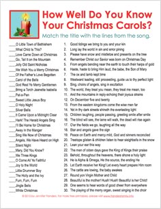 a christmas carol with the words how well do you know your christmas carols?