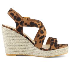 These platform wedges feature a sleek ankle strap and an espadrille heel to add comfort and style to your everyday look. Easy to pair with your favorite denim jeans, shorts, skirts, and your everyday casual wear. The wedge sandals are designed with a crisscross strap, platform, and wedge heel. The vamp is made of faux suede and the outsole is a combination of espadrille and rubber. Suitable for various occasions including office, party, casual events, Halloween days, Christmas days, dating, and Summer Vacation Cross Strap Wedge Sandals, Vacation Cross Strap Wedge Sandals, Summer Wedge Sandals With Wrapped Heel And Cross Strap, Summer Cross Strap Wedge Sandals With Wrapped Heel, Spring Beach Heels With Cross Strap, Beach Wedge Sandals With Cushioned Footbed And Cross Strap, Spring Wedge Sandals With Cushioned Footbed And Cross Strap, Synthetic Wedge Sandals With Heel And Cross Straps, Spring Cross Strap Wedge Sandals With Cushioned Footbed