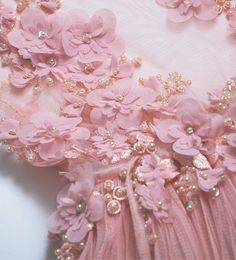 Haute Couture dress wedding dress flowergirl о�т MyooHauteCouture Pink Dress Haute Couture, 3d Fabric Flowers, Flowergirl Dress, Robe Diy, Haute Couture Dress, Haute Couture Wedding, 3d Fabric, Haute Couture Dresses, Couture Embroidery