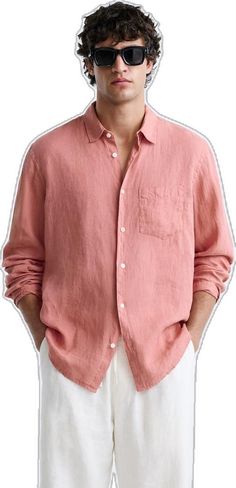 Zara Linen Collared Shirt, Linen Button-up Shirt With Roll-up Sleeves, Long Sleeve Linen Shirt With Roll-up Sleeves, Linen Long Sleeve Shirt With Roll-up Sleeves, Linen Shirt With Roll-up Long Sleeves, Swimwear Accessories, Lapel Collar, Skirt Top, Linen Shirt