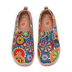 UIN Footwear Women BLOSSOM-US Local Delivery Canvas loafers Map Crafts, Shoe Designs, Comfortable Loafers, Stylish Art, Canvas Shoes Women, Painted Shoes, Bohemian Clothes, Paisley Pattern, Hot Weather