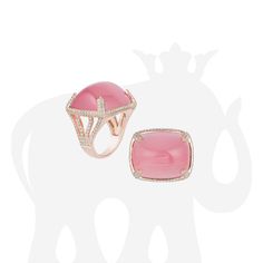 JR0197-RQ-P 'Rock 'N Roll' Rose Quartz Cabochon Ring with Diamond in 18K Rose Gold Approx. gemstone Wt: 34.82 Carats (Rose Quartz) Diamonds: G-H / VS, Approx. Wt: 1.27 Carats Luxury Diamond Cabochon Rings, Luxury Cabochon Diamond Ring For Anniversary, Luxury Ceremonial Cabochon Rings, Luxury Diamond Cabochon Gemstones, Luxury Diamond Gemstones With Cabochon Cut, Luxury Ruby Cabochon Diamond Ring, Luxury Diamond Cabochons For Wedding, Luxury Pink Ruby Ring For Formal Occasions, Pink Diamond Gemstones With Accents