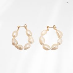 Large Pearl Hoop Earrings Cheap Hoop Earrings With Pearl Charm, Pearl Hoop Earrings, Large Hoop Earrings, Beaded Hoop Earrings, Hoop Ring, Cute Jewelry, Free Gifts, Necklaces Bracelets, Hoop Earrings