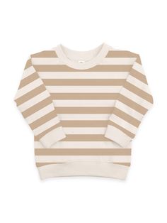 The Portland Pullover is a super-soft wardrobe must-have! This lightweight pullover top is great for mixing and matching with joggers or leggings to create an adorable and organic outfit for your little one! Made of 100% Organic Cotton Playful Sweatshirt With Ribbed Cuffs For Loungewear, Casual Beige Tops For Playwear, Casual Sweatshirt With Ribbed Cuffs For Play, Unisex Long Sleeve Loungewear Tops, Unisex Long Sleeve Lounge Tops, Unisex Long Sleeve Tops For Loungewear, Playful Long Sleeve Cream Tops, Casual Relaxed Fit Sweatshirt For Playwear, Cute Relaxed Fit Tops With Ribbed Cuffs