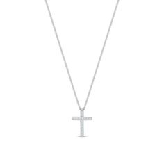 DB Classic cross pendant in white gold | De Beers US White Gold Chains, Diamond Cross, Line Shopping, Ring Necklace, Cross Pendant, Gold Chains, Natural Diamonds, Cross Necklace, Arrow Necklace