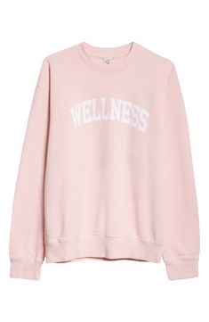 Petal pink joins positivity to set the mood for this comfy cotton sweatshirt. 26 1/2" length (size Medium) Crewneck Long sleeves Ribbed cuffs and hem 100% cotton Machine wash, tumble dry Made in the USA Asian & Pacific Islander Owned/Founded Pink Athleisure Sweatshirt For Leisure, Trendy Pink Sweatshirt For Leisure, Pink Relaxed Fit Sweatshirt For Leisure, Comfortable Spring Sweatshirt For Leisure, Comfortable Spring Leisure Sweatshirt, Comfy Cotton Sweats For Spring, Oversized Pink Sweatshirt For Everyday, Spring Crew-neck Athleisure Sweatshirt, Pink Crew Neck Sweatshirt For Leisure