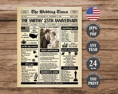 an old newspaper with the wedding announcement on it