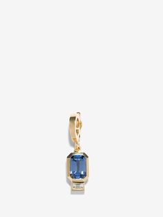 18k Yellow Gold, 1.07ct Sri Lankan Sapphire, 0.08ct Baguette Diamond This product comes on a charm clasp. Meaning the clasp opens and closes and can be taken off or put on any chain Made and hand-finished in LA, each piece sold helps ocean-related causes. Yellow Gold Jewelry With Baguette Cut Diamonds, 14k Gold Baguette Diamond Jewelry, Fine Jewelry Diamond Baguette, Fine Jewelry Baguette Diamond, Luxury Yellow Gold Baguette Jewelry, Timeless Yellow Gold Baguette Cut Jewelry, Luxury 14k Gold Baguette Jewelry, Timeless Baguette Jewelry As Gift, Fine Jewelry Yellow Gold Baguette