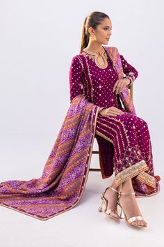 Purple Resham Embroidery Anarkali Set For Transitional Season, Transitional Purple Resham Embroidery Anarkali Set, Transitional Season Purple Resham Embroidered Anarkali Set, Transitional Purple Anarkali Set With Zari Work, Transitional Purple Anarkali Set For Designer Wear, Traditional Purple Sharara With Dupatta, Elegant Purple Sharara With Chikankari Embroidery, Purple Resham Embroidery Cotton Silk Kurta, Purple Cotton Silk Kurta With Resham Embroidery