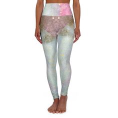 These skinny fitting high-waisted yoga leggings will take you from workout to store run in comfort and style. They are fully customizable with an all-over print that adds an instant pop to any athleisure wardrobe. Note: Runs small, consider sizing up! .: 100% polyester .: Skinny fit .: Outside seam thread is color-matched to design .: White inside seam thread .: Double layer waistband .: NB! When stretched excessively, some of the undyed white underneath material may become visible at the seams Multicolor High Waist Leggings For Yoga, High Waist Multicolor Leggings For Yoga, Compressive Recycled Polyester Yoga Leggings, Multicolor Full-length Athleisure Leggings, Pink 4-way Stretch Leggings For Yoga, High Waisted Yoga Leggings, Spring Multicolor Non-stretch Leggings, Printed Yoga Leggings, Legging Outfits