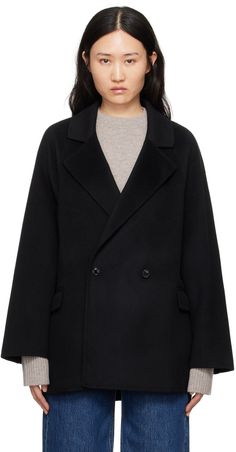 Loulou Studio - Black Gary Coat Business Looks, Loulou Studio, Sleeveless Coat, Fall Outfits For Women, Chic Fall Outfits, Black Wool Coat, Tailored Coat, Oversized Coat, Shearling Coat