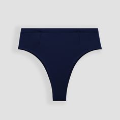 Ninefoot Studio Nyang-Nyang Surf Bikini Bottom in Navy Blue | Bottoms Blue Smoothing Beachwear Swimwear, Blue Smoothing Swimwear For Beachwear, Fitted Blue Swimwear With Smoothing Feature, Fitted Blue Smoothing Swimwear, Beach Swimwear With High-cut Leg And Lined Body, Beach High-cut Leg Swimwear With Lined Body, Blue Swimwear With Moderate Back Coverage And Stretch, Blue Micro-elastic Smoothing Swimwear, High-cut Leg Beach Swimwear With Lined Body