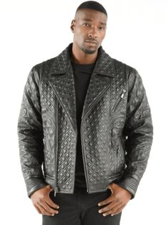 Pelle Pelle Black Quilted Leather Jacket Luxury Black Quilted Jacket For Winter, Luxury Black Quilted Outerwear, Winter Leather Jacket Quilted, Black Quilted Biker Jacket For Fall, Black Quilted Leather Jacket For Winter, Quilted Biker Jacket With Long Sleeves For Fall, Quilted Long Sleeve Biker Jacket For Fall, Luxury Black Quilted Jacket, Quilted Leather Biker Jacket For Fall