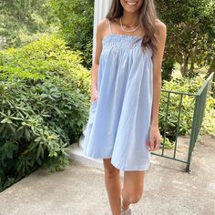 - 100% Cotton - Adjustable straps - Smocked elastic bust - True to size - Model is pictured in a size small Daphne Dress, Smocking, Off Shoulder Dress, One Shoulder Dress, Adjustable Straps, Elastic