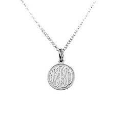 Sterling Silver Embossed Monogram Pendant | Jewlr Silver Coin Necklace, Monogram Pendant, Silver Monogram, Love Pendant, Disc Pendant, Monogram Styles, Necklace Box, Silver Prices, Gold Price