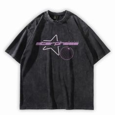 This t-shirt is crafted from 100% pre-washed cotton, ensuring maximum comfort and durability. The eye-catching Starphase Sci-Fi logo adds a unique flair to any urban outfit. 100% Cotton Unisex design Washed black HQ graphic print Oversized fit Drop shoulder Do Not Bleach Hand-wash, Machine-wash Size Chart (cm) Size Chest Shoulder Length Sleeve M 120 57 76 26 L 124 58 78 27 XL 128 60 80 28 XXL 132 62 82 29 Retro Washed Black T-shirt For Streetwear, Urban Washed Black T-shirt With Logo Print, Urban Style Washed Black T-shirt With Logo, Cotton T-shirt With Star Logo, Washed Black Graphic Tee With Graphic Design, Washed Black Cotton T-shirt With Graphic Design, Washed Black Graphic Tee For Streetwear, Streetwear Short Sleeve T-shirt With Star Logo, Short Sleeve T-shirt With Star Logo For Streetwear