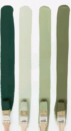 four different shades of paint being used to create the same color scheme for each one