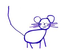 a drawing of a mouse on a white background