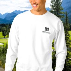 Elegant Classic Custom Name Monogram Personalized Embroidered Sweatshirt Gifts For Men Birthday, Men Birthday Gifts, For Boyfriend Gifts, Clothes Shirt, Men Birthday, Personalized T Shirt, Custom Hoodie