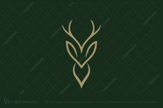 the logo for an artisan business is made up of gold leaves on a dark green background