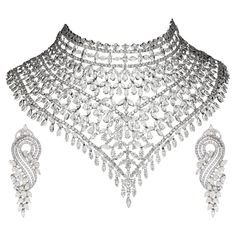 This is an amazing necklace set with Diamonds : 135.87 carats Gold : 208.806 gms This is the best necklace of our inventory. it gives a grand look and fitting is very flexible. it can fit any neck. pears and diamonds are 20 to 30 pointers and very good quality It's a perfect necklace set for a party wear. the quality of Diamonds are G colour and vsi purity . Please read my reviews to make yourself comfortable. FOLLOW" DIVINE" in 1st dibs storefront to view the latest collection & exclusive piece Most Expensive Necklace, Big Diamond Necklace, 1st Dibs Jewelry, Best Necklace, 1st Dibs, Diamond Tennis Necklace, Gold For Sale, 18k Gold Necklace, Big Diamond