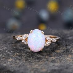 1.5ct Vintage White Fire Opal Engagement Ring,Opal Rings For Women 14k Yellow Gold,Gemstone Ring,Promise Ring,Oval Opal Rings,Statement Ring,Promise Ring,Chirstmas Gift A set: www.etsy.com/listing/697895980/opal-engagement-ring-set-14k-rose-gold?click_key=4f880650ff23c3fda4e2ac79c8c23a0809162b71%3A697895980&click_sum=631e3843&ref=shop_home_active_1&pro=1&frs=1&sts=1 Material:Solid gold (10k 14k 18k rose gold,yellow gold,white gold ,PLATINUM available) Opal engagement ring Mai Yellow Gold Gemstone Rings, Engagement Ring Opal, Fire Opal Engagement Ring, Opal Engagement Ring Set, Rings Opal, Chirstmas Gift, Plain Gold Ring, Opal Engagement Ring, Ring Opal