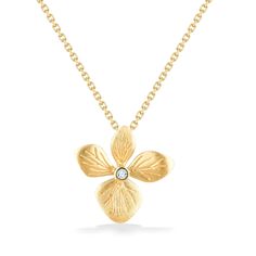 44433 - 14K Yellow Gold - Hydrangea Pendant Hawaii Jewelry, Hawaiian Jewelry, Yellow Gold Chain, Birds Of Paradise, Pretty Things, Hydrangea, Hibiscus, Gold Chain, Gold Chains