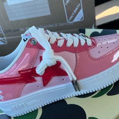 Gently Worn Women’s U.S. Sz 9 - Men’s U.S. Sz 7 Bape Sneakers Bape Pink Shoes, Bape Pink, Bape Shoes, Bape Sneakers, Sneaker Heads, Custom Shoes Diy, Shoes Diy, Party Inspo, Diy Shoes