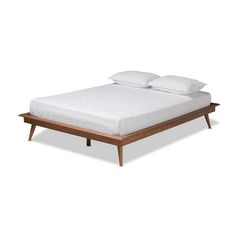 Baxton Studio Karine Mid-Century Modern Walnut Brown Finished Wood Full Size Platform Bed Frame FredCo Platform Bed Ideas, Queen Bed Dimensions, King Platform Bed Frame, Queen Platform Bed Frame, King Size Platform Bed, Studio Bed, Diy Platform Bed, Modern Bedroom Ideas, Wood Platform Bed Frame