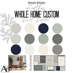 the floor plan for a home with blue and gray colors, including white walls and floors