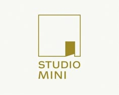 the studio mini logo is shown in gold and white, with an open square on top