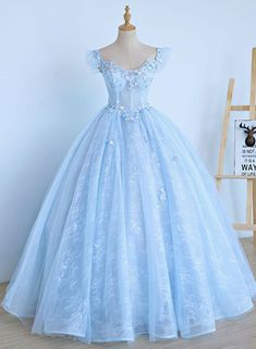 Baju Kahwin, Prom Dress Evening, Blue Ball, Cute Prom Dresses, Pretty Prom Dresses, Fairytale Dress, فستان سهرة, Lace Evening Dresses, Quince Dresses