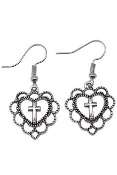 heart cross earrings goth grunge aesthetic boogzel clothing png Goth Grunge Aesthetic, Indie Accessories, Pngs For Edits, Accessories Y2k, 90's Aesthetic, Pngs For Moodboards, Earrings Goth, Clothing Png, Png Clothes