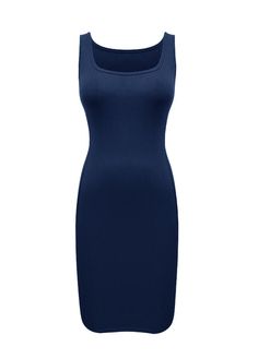 Bodycon Midi Dresses Indulge in the perfect blend of comfort and style with our Ribbed Bodycon Midi Dresses. Designed to accentuate your curves and offer a sleek, sophisticated look, these dresses are your go-to choice for a range of occasions. Tank Square neck Seamless 88% Polyamide / 12% Elastane Machine wash cold, non chlorine bleach, cool iron, do not dry clean Imported