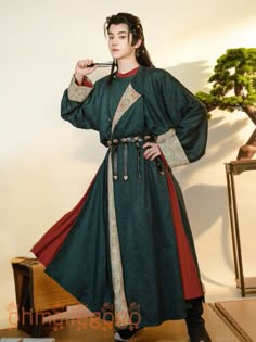 ad eBay - Find many great new & used options and get the best deals for Hanfu Men Dress Women's Dress Inner Pants Belt Dress GuangShanYue Fashion Dress at the best online prices at eBay! Free shipping for many products! Elegant Green Dress Classy, Chinese Fashion Casual, Southeast Asian Clothing, Fantasy Robes, Wizard Dress, Malaysian Clothes, Casual Fantasy Clothing, Mexican Traditional Clothing, Wizard Fashion