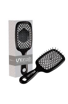 What it is: A detangling brush that can be used on wet and dry hair, depending on your preference and needs.What it does: DuoFlex Anti-Static Bristles work like magic, for gentle tangle release and reduced breakage. Forty-seven long bristles carefully and easily detangle even the most stubborn hair, while 30 mini bristles gently smooth and polish hair. It works equally great on wet and dry hair. A backless vented cushion reduces styling time and the easy-to-clean design ensures hassle-free maint Detangling Hair, Polished Hair, Detangling Hair Brush, Brush Hair, Detangling Brush, Wet Brush, Midnight Black, Hair A, Dry Hair