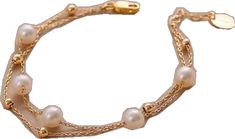 Elegant Pearl Chain Bracelet For Formal Occasions, Formal Adjustable Pearl Chain Bracelet, Delicate Formal Pearl Bracelet, Formal Pearl Bracelet With Pearl Charm, Elegant Formal Pearl Necklace With Gold Beads, Pearl Bracelet With Pearl Charm For Formal Occasions, Classic White Chain Bracelet With Pearl Drop, Delicate Pearl Drop Bracelet For Formal Occasions, Classic Gold Pearl Beaded Bracelets