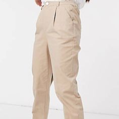 Nwot| Asos Design Tall Hourglass Chino Pants In Stone Inseam 33 Inches 97% Cotton 3% Elestane Never Worn Asos Sent Without Tags Attached. Chic Beige Tapered Leg Chinos, Trendy Beige Pants For Work, High Waist Casual Chinos For Work, Beige Straight Leg Workwear Jeans, Beige Straight Leg Jeans For Work, Beige High-waisted Chinos With Pockets, Trendy Chinos For Work, Beige Straight-leg Work Jeans, Beige Straight Jeans For Work