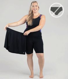 On land or in the sea, our AquaSport™ Swim Skirt Cover-up will give you the sporty style you're craving along with the performance you need. Wear over any one-piece swimsuit for a little added coverage, or create the perfect mix and match look by wearing it over our swim briefs and adding your favorite JunoActive swim top. Made with chlorine resistant fabric, this long lasting plus size swim skirt cover-up will see you through season after season. Imported. Please review the size chart below cre Functional Swimwear With Built-in Shorts For Swimming, Stretch Swimwear With Built-in Bra For Water Sports, Stretch Swim Dress With Built-in Shorts For Beach, Beach Season Swim Dress With Built-in Shorts, Black Athleisure Swim Skirt With Built-in Shorts, Black Swim Skirt With Built-in Shorts And 4-way Stretch, Fitted Beachwear Swim Dress With Built-in Shorts, Black Bottoms With Built-in Shorts For Water Sports, Stretch Swim Dress With Built-in Shorts