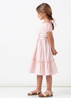 Chic Cotton Midi Dress With Ruffles, Fitted Cotton Midi Dress With Ruffles, Cotton Short Sleeve Dress For Casual Wear, Chic Cotton Midi Dress With Ruffle Hem, Cotton Midi Dress With Ruffles, Relaxed Fit Ruffled Dress For Day Out, Relaxed Fit Ruffle Dress For Day Out, Cotton Midi Dress With Ruffle Hem, Summer Dresses With Ruffles In Relaxed Fit