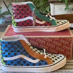 Brand New With Tags Ships Fast Next Business Day Jay Shoes, Vans Limited Edition, Burgundy Vans, Vans Old Skool Checkerboard, Vans Sk8 High, Vans Old School, Vans Checkered, Men's Vans, Vans Red