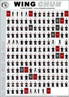 a poster with the names and pictures of people in black clothes, all dressed up