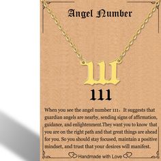 PRICES MAY VARY. 🎁【High-Quality Materials, Adjustable Length】:RWQIAN angel number necklace is made from stainless steel and plated in 18K gold, non tarnish, nickle free, and hypoallergenic. It will not turn your skin green and is shower friendly. The angel number necklace length is adjustable with lobster clasp for easy wearing. 🎁【Angel Number Necklace 111】:The spiritual self is awakening, and this is the angel that is drawing your attention. At this time, you should pursue intuition and curio 111 222 333 444 555, Staple Necklace, Angel Number Necklace, Number Necklace, Choker Chain, Great Gifts For Women, Angel Number, Jewelry Necklace, Necklace Length