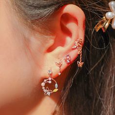 Details: 18K Rose Gold Plated / Rhodium Plated with 925 Silver Post Anti-tarnish, anti-allergy, nickel-free. Made in the USA Earrings For Spring, Garden Earrings, Goddess Jewelry, Spring Earrings, Jasmine Flower, Earring Designs, Floral Earrings, Rose Gold Earrings, Summer Garden